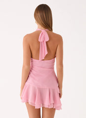 Kellsa Cowl Neck Mini Dress - Pink