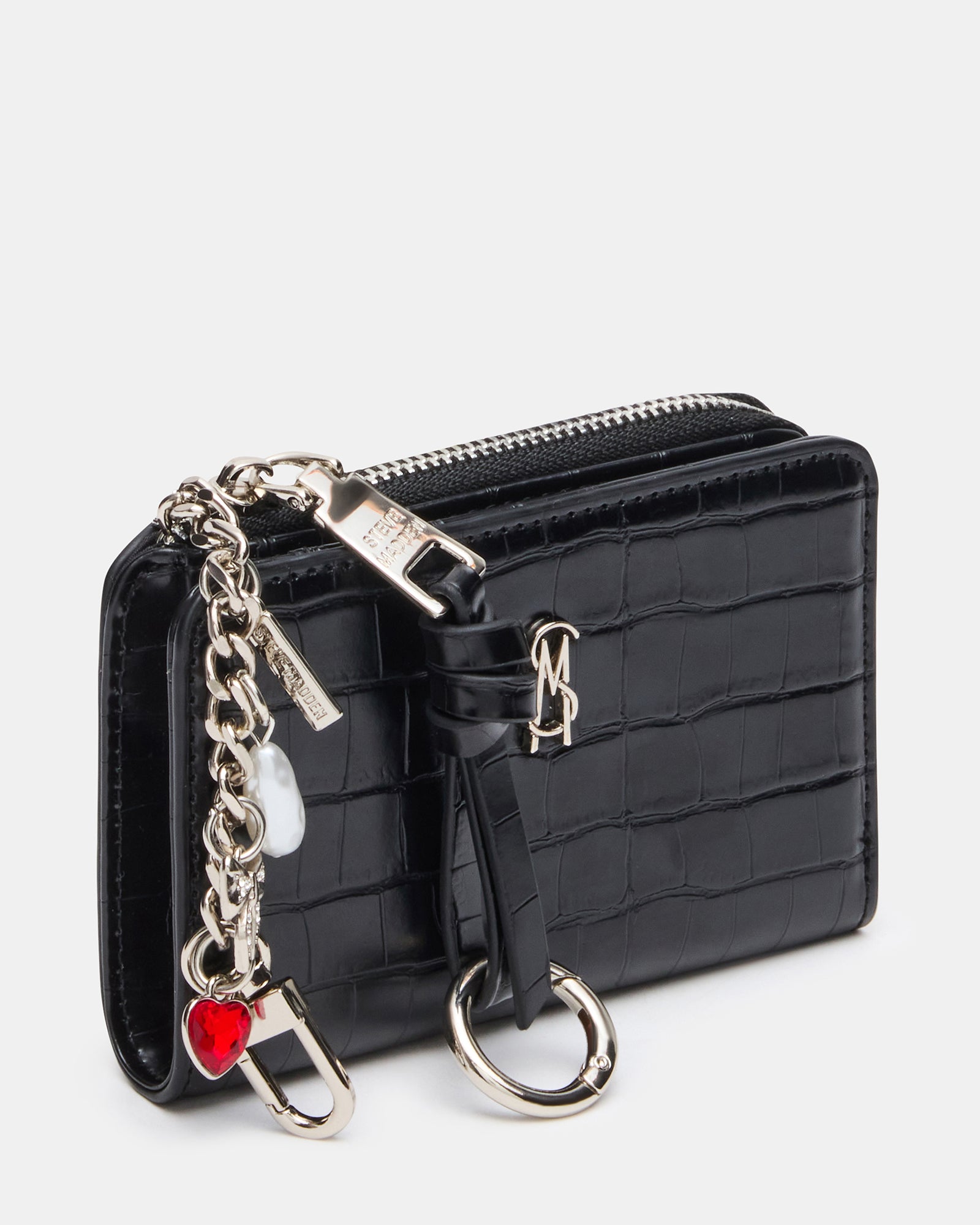 SORELLA WALLET BLACK CROCODILE