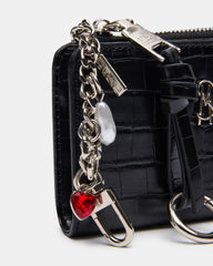 SORELLA WALLET BLACK CROCODILE
